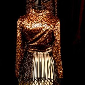 Leopard print velvet top